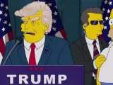 Escena de 'Los Simpsons' en la que presenta a Donald Trump como candidato a la Casa Blanca.