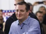 El precandidato republicano Ted Cruz, haciendo campaña antes del caucus celebrado en Iowa.