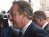 El primer ministro David Cameron llega a la Conferencia de primavera del Partido Conservador en Londres, tras la polémica de los papeles de Panamá.