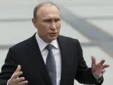 Vladimir Putin en una rueda de prensa en el Kremlin.