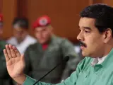 El presidente venezolano, Nicolás Maduro, participa en una reunión con gobernadores y diputados adeptos al Gobierno.