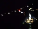 La imagen fue tomada desde el avión Solar Impulse II.