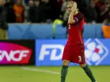 El defensa de Portugal Pepe durante el partido contra Islandia.
