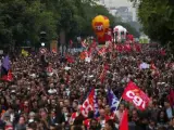Manifestación contra la reforma laboral en París.