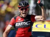 Greg Van Avermaet celebra su victoria en la quinta etapa del Tour.