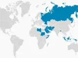 Mapa de países del mundo que exigen a las mujeres que lleven algún tipo de atuendo religioso.