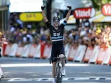 El ciclista británico Chris Froome, ganando la octava etapa del Tour de Francia.