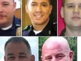 Brent Thompson, Patrick Zamarripa, Michael Krol, Michael Smith y Lorne Ahrens, los cinco agentes de Policía de Dallas asesinados por un francotirador.