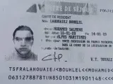 Imagen divulgada del documento de identidad del terrorista de Niza, Mohamed Lahouaiej Bouhlel.
