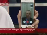 Mensaje del presidente turco Tayyip Erdogan a través de Facetime.
