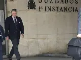 El extesorero del Partido Popular Luis Bárcenas, a su salida de los Juzgados de Plaza de Castilla, en Madrid.