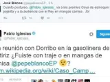 Rifirrafe entre José Blanco e Iglesias en Twitter por el atuendo en Zarzuela.