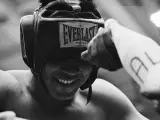 Muhammad Ali sonríe durante una sesión de entrenamiento