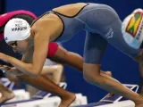 La nadadora refugiada siria Yusra Mardini, participando en los Juegos de Río.