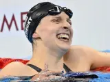 La nadadora estadounidense Katie Ledecky, tras ganar la prueba de los 800 metros libres en Río 2016.