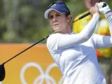 La golfista española Azahara Muñoz, en plena competición en Río.
