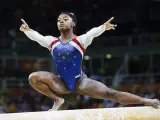 La gimnasta Simone Biles en el concurso completo individual en los Juegos de Río.