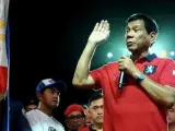 Rodrigo Duterte en un acto de campaña antes de ser elegido presidente