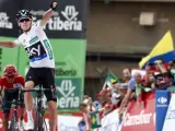 El ciclista británico del equipo Sky, Chris Froome, se proclama vencedor de la undécima etapa de la Vuelta a España.
