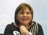 Isabel Bonig en una rueda de prensa.