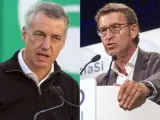 Combo de imágenes del lehendakari y candidato por el PNV a la reelección, Iñigo Urkullu (izquierda), y el presidente de la Xunta de Galicia y candidato del PP, Alberto Núñez Feijóo.