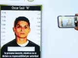 Fotografía presentada en una rueda de prensa en la que se observa a Óscar Saúl "N", presunto homicida de la española María Villar.