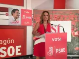 Susana Sumelzo (PSOE), en rueda de prensa en Zaragoza