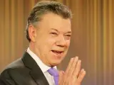 El presidente de Colombia, Juan Manuel Santos, antes de dar una declaración en la Casa de Nariño de Bogotá (Colombia)