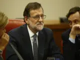 Mariano Rajoy, Cospedal y Rafael Hernando en el Congreso de los Diputados.