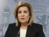 La ministra de Empleo y Seguridad Social Fátima Báñez, en rueda de prensa.
