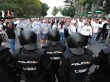 Ultras del Legia en el Bernabéu, Madrid.