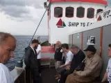 Una imagen de a bordo del Marianne, uno de los barcos de la Flotilla de la Libertad III, con algunos de los activistas embarcados.