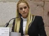 Lilian Tintori, esposa del opositor venezolano Leopoldo López, en un acto en Madrid.