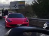 El Ferrari accidentado del brasileño.