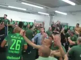 Momento en el que los jugadores del equipo brasileño Chapecoense celebraban la clasificación a la Copa Sudamericana.