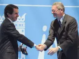Aznar y Gallardón en un acto del Ayuntamiento de Madrid en 2011.