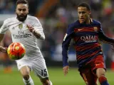 Carvajal y Neymar, en el Madrid-Barça de la primera vuelta.
