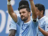 David Villa celebra un gol con el New York City.