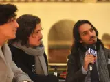 El Carpeta (derecha), Farru (centro) y Farruquito (izquierda), en entrevista con 20Minutos