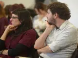 Alberto Jarabo y Laura Camargo durante el Consejo Ciudadanos de Podemos