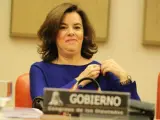 La vicepresidenta, Soraya Sáenz de Santamaría, en la Comisión Constitucional del Congreso