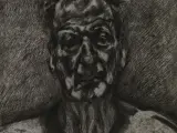 Autorretrato de Lucian Freud dibujado en 1996