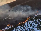 Fuego en Garòs, en la Val d'Aran (Lleida)