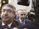 El expresidente de Caja Madrid Miguel Blesa, a la salida de los juzgados de Plaza de Castilla.