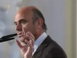 El ministro de Economía, Industria y Competitividad, Luis de Guindos, durante su intervención en el Spain Investors Day.