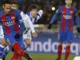 Neymar marca de penalti en Anoeta.