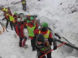 Labores de rescate en el Hotel Rigopiano.