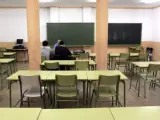 Una aula de instituto durante la celebración de una huelga general educativa.