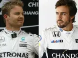 Nico Rosberg y Fernando Alonso.