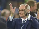 El entrenador italiano Claudio Ranieri, en un partido del Leicester City FC.